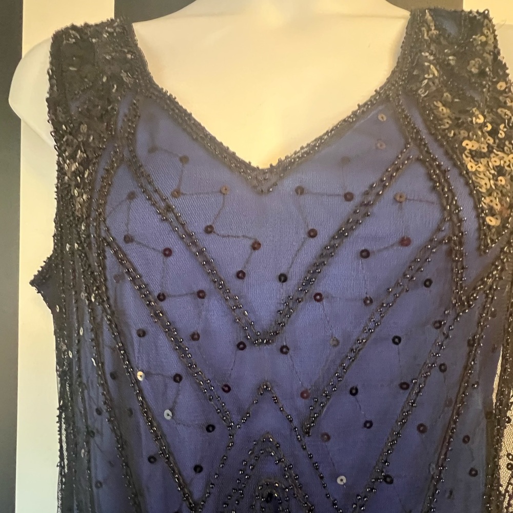 Women’s 20’s Gatsby Cocktail Sequin   Fringe Flapper Dress XXL - Picture 5 of 9